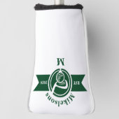 Couvre-club De Golf Blason de monogramme de golf vert classique person (Tourné à 90°)