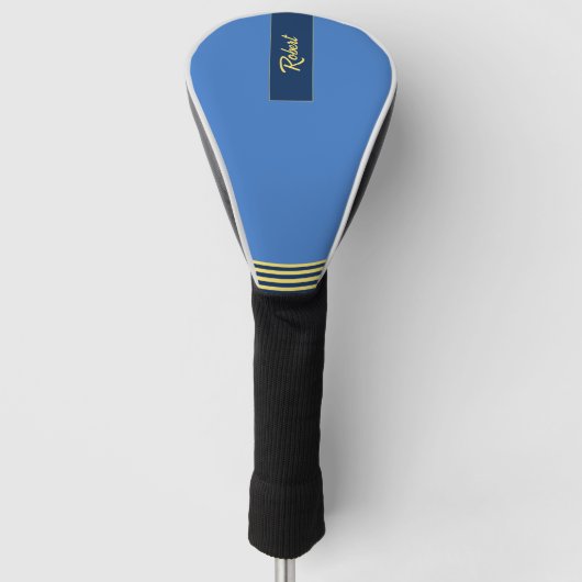 Couvre-club De Golf Bleu et or moderne (Devant)