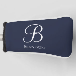 Couvre-club De Golf Bleu Marine Nom et Monogramme Personnalisés