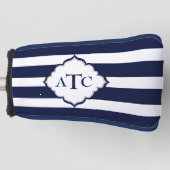 Couvre-club De Golf Bleu Royal Et Blanc Monogrammes (Devant)