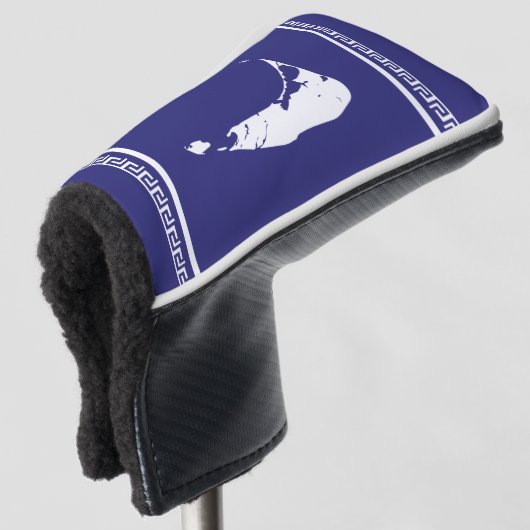 Couvre-club De Golf Blue and White Nantucket Island Grey Key Putter (Devant 3/4)