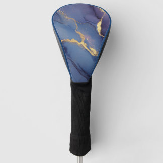 Couvre-club De Golf Blue background with gold streaks and dots