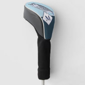 Couvre-club De Golf Blue Owl Grey Nom du monogramme (Incliné)