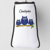 Couvre-club De Golf Blue Owls Design Personalised (Tourné à 90°)