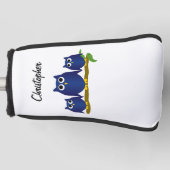 Couvre-club De Golf Blue Owls Design Personalised (Devant)