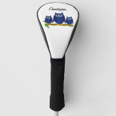 Couvre-club De Golf Blue Owls Design Personalised (Devant)