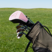 Couvre-club De Golf Blush Dusty Pink Monogramme Initiale Nom Minimalis (In Situ)