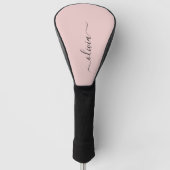 Couvre-club De Golf Blush Dusty rose moderne Script Girl Monogramme No (Devant)