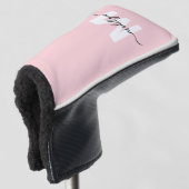 Couvre-club De Golf Blush Pink Modern Girly Name Monogram (Devant 3/4)