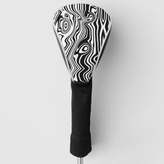 Couvre-club De Golf Boho moderne noir et blanc Motifs bandes animal (Devant)