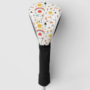 Couvre-club De Golf Boite moderne Orange et citrouille noir