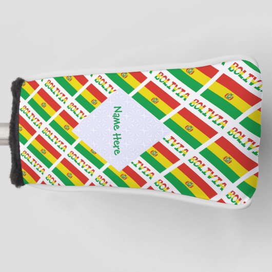Couvre-club De Golf Bolivie Drapeau carrelé vert personnalisé (Devant)