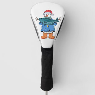 Couvre-club De Golf Bonhomme de neige Pêcheur Noël 2026 Vacances Pêche