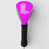 Couvre-club De Golf Bottes Cowboy avec étoiles rose (Devant)