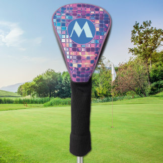 Couvre-club De Golf Boule Disco Bleu super & Violet Personnalisée