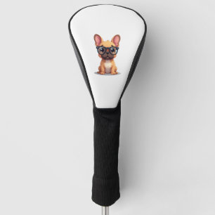 Couvre-club De Golf Bouledogue français portant des lunettes Copie