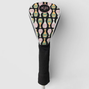 Couvre-club De Golf Bouteille Champagne Motif Dames Golf Tête Couvertu