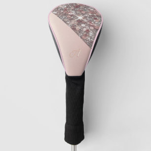 Couvre-club De Golf Bouton Élégant Monogramme Or Rose