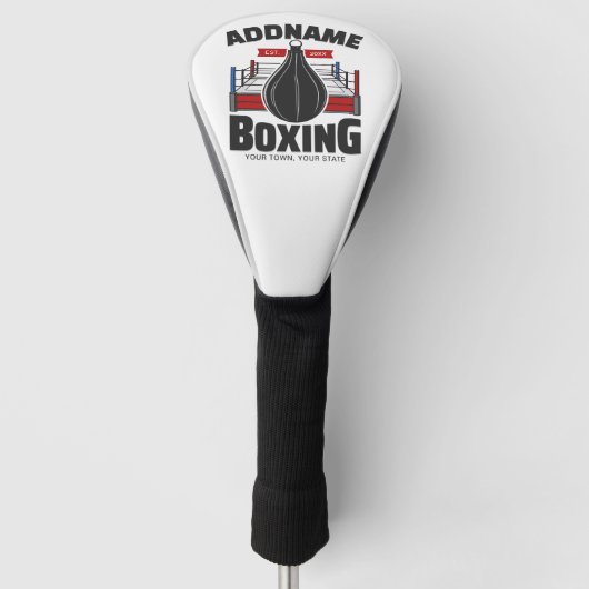 Couvre-club De Golf Boxe Anneau AJOUTER NOM Boxer Gym Speed Sac (Devant)
