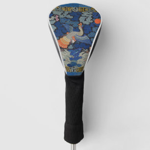 Couvre-club De Golf Broderie chinoise bleu d'oiseau Vintage