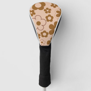 Couvre-club De Golf Brown Automne Retro Y2K Hippie Flower Motif