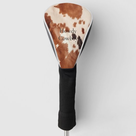 Couvre-club De Golf Brown Cream Southwest Cowhide Christmas (Devant)