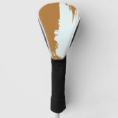 Couvre-club De Golf Brun Doré Éclaboussure Blanche (Devant)