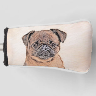 Couvre-club De Golf Bruxelles Griffon Smooth Painting Original Chien A