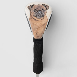 Couvre-club De Golf Bruxelles Griffon Smooth Painting Original Chien A