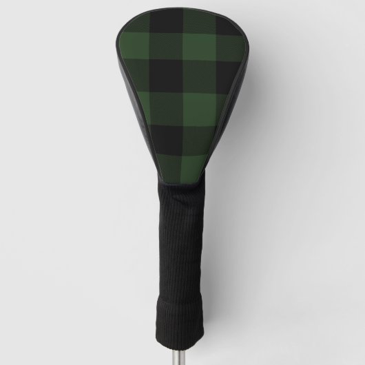 Couvre-club De Golf Buffalo check Celtic Green and Black Squares Plaid (Devant)