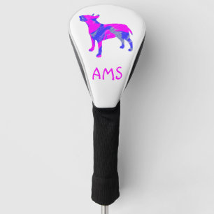 Couvre-club De Golf Bull Terrier Anglais Chien PnB Silhouette Monogram