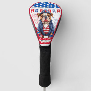 Couvre-club De Golf Bulldog Happy 4 juillet Fête de l'Indépendance amé