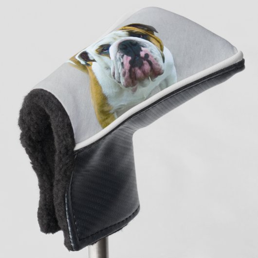 Couvre-club De Golf Bulldog Painting - Cute Original Dog Art (Devant 3/4)