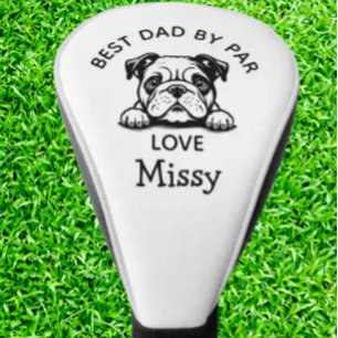 Couvre-club De Golf Bulldog Peeking Personnaliser Chiot Golf Tête Couv