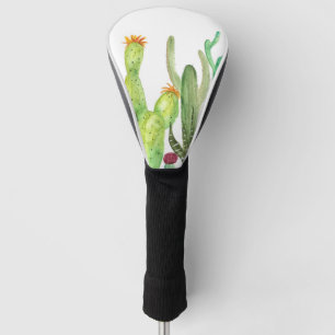 Couvre-club De Golf Cactus vert succulent désert aquarelle Cactus