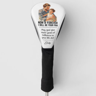 Couvre-club De Golf Cadeau de coeur avec message pour Golf Dads via
