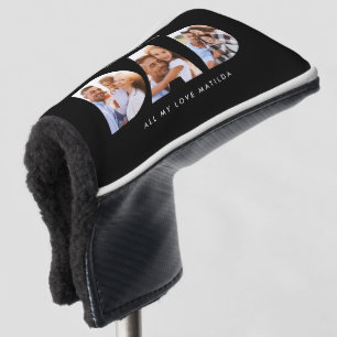 Couvre-club De Golf Cadeau personnalisé pour papa Photo Noir moderne