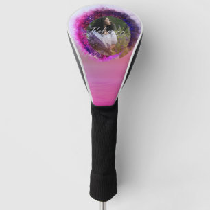 Couvre-club De Golf Cadre circulaire Ombre violet et rose luxueux