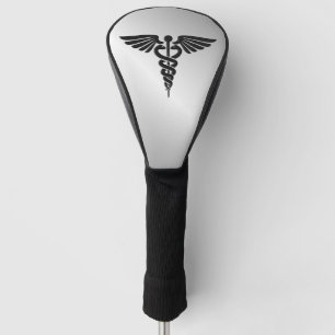 Couvre-club De Golf Caducée Médicale en argent