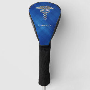 Couvre-club De Golf Caduceus Doctor Blue Texture Personnalisée