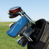 Couvre-club De Golf Calligraphie de nom de script moderne simple bleu  (In Situ)
