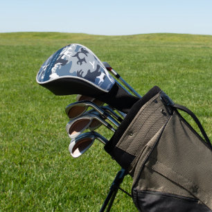Couvre-club De Golf Camouflage bleu neige d'hiver Votre nom Personnali