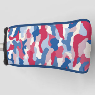 Couvre-club De Golf Camouflage rouge blanc et bleu