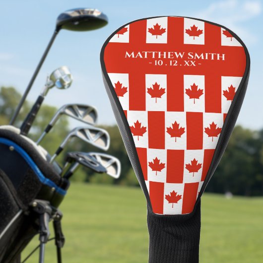 Couvre-club De Golf Canada Feuille d'érable Nom du Motif du drapeau ca