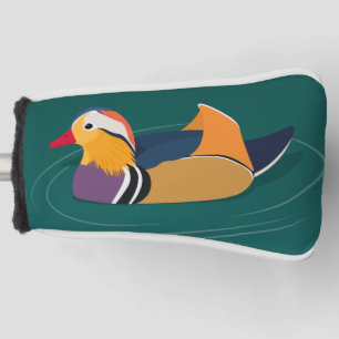 Couvre-club De Golf Canard Mandarin Coloré Art Numérique Moderne