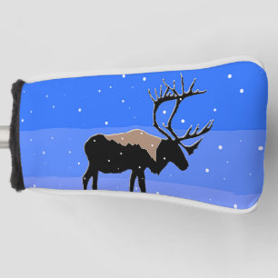 Couvre-club De Golf Caribou en hiver - Art original de la faune