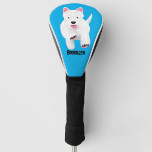 Couvre-club De Golf Caricature blanche de terrier de l'ouest