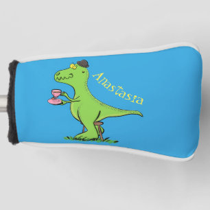 Couvre-club De Golf Caricature de dinosaure vert t rex