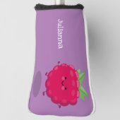 Couvre-club De Golf Caricature de framboise très heureuse (Tourné à 90°)