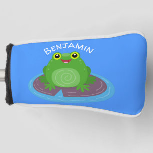 Couvre-club De Golf Caricature de grenouille verte mignonne